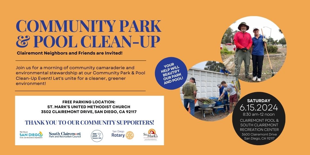 Community Cleanup Scheduled for June 15, 2024 Clairemont Pool